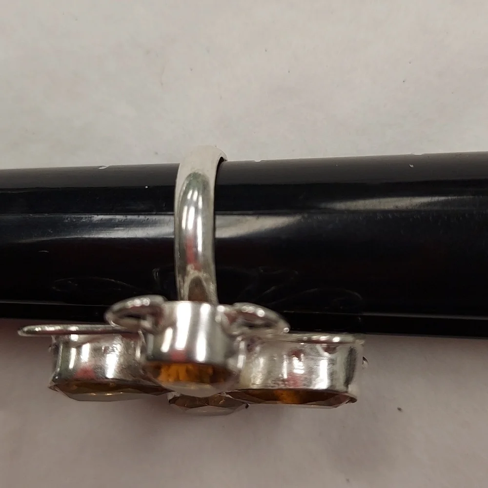 GOLDEN Topaz Sterling Silver Ring Size 6.75